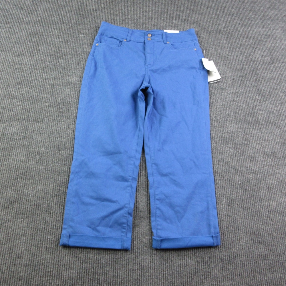 NYDJ Pants Womens Petites 10P Blue Bailey Relaxed Crop LiftTuck 32x23.5* NWT